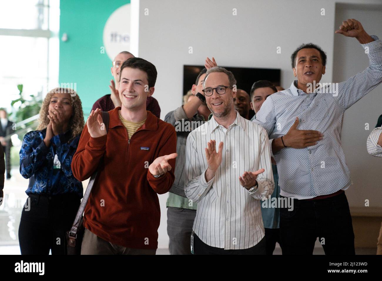 THE DROPOUT, foreground from left Dylan as Tyler Shultz