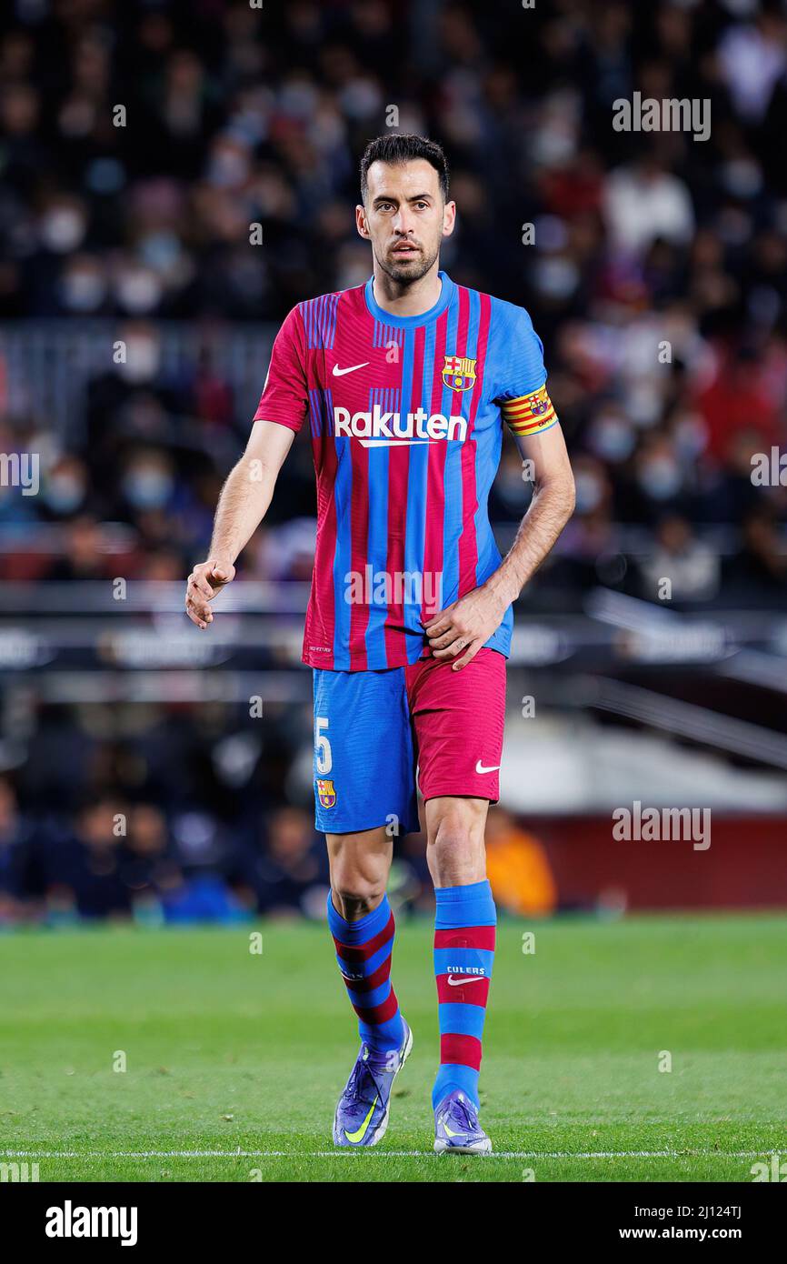 BARCELONA FEB 27 Sergio Busquets in action during the La Liga match