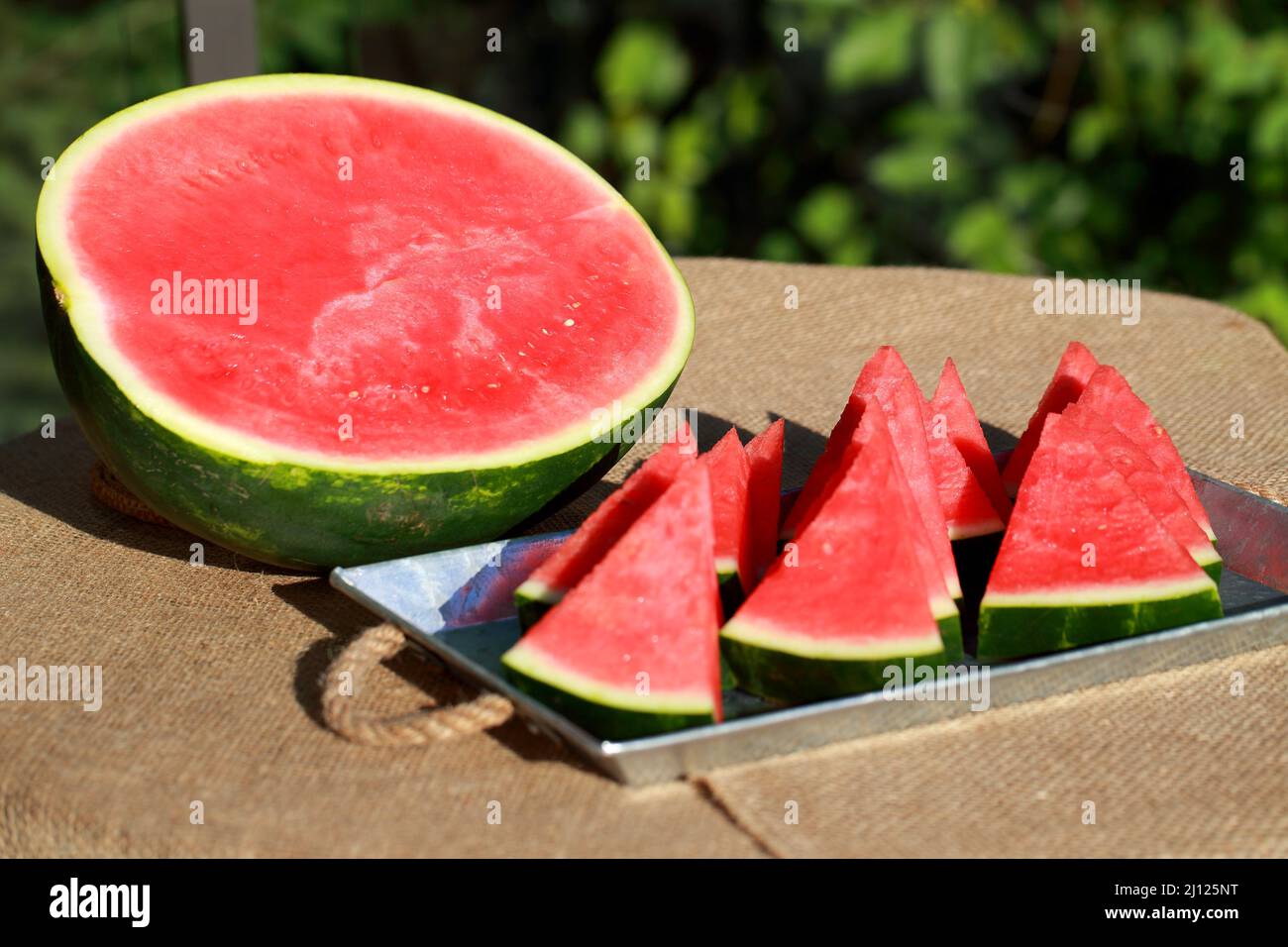 Fresh organic watermelon on the table Stock Photo - Alamy