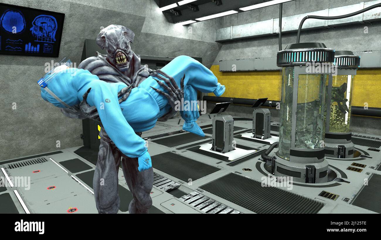 3D-illustration of an alien biologic laboratory Stock Photo - Alamy