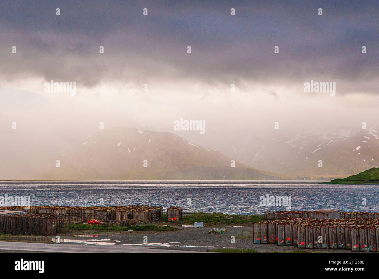 Storm Over Dutch Harbor, Alaska Stock Photo