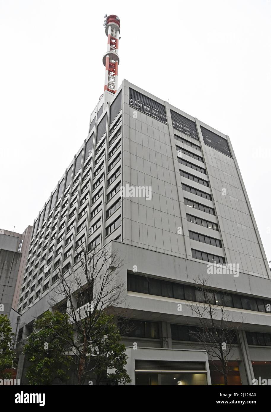 Photo taken on March 22, 2022, shows the head office of Tokyo Electric Power Company Holdings Inc.The Japanese government issued a warning over tight energy supply the previous day, asking people in Tokyo and some other areas under the jurisdiction of Tokyo Electric to save electricity as the utility expects a power shortage on March 22 due to cold weather and the suspension of some power plants due to the powerful earthquake that hit northeastern Japan on March 16. (Kyodo) ==Kyodo Photo via Credit: Newscom/Alamy Live News Stock Photo