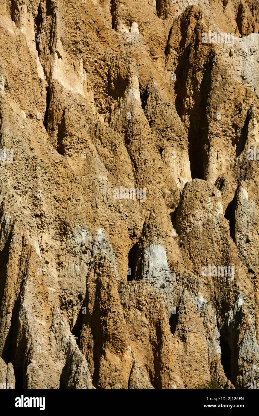 Clay Cliffs, near Omarama, North Otago, South Island, New Zealand Stock Photo