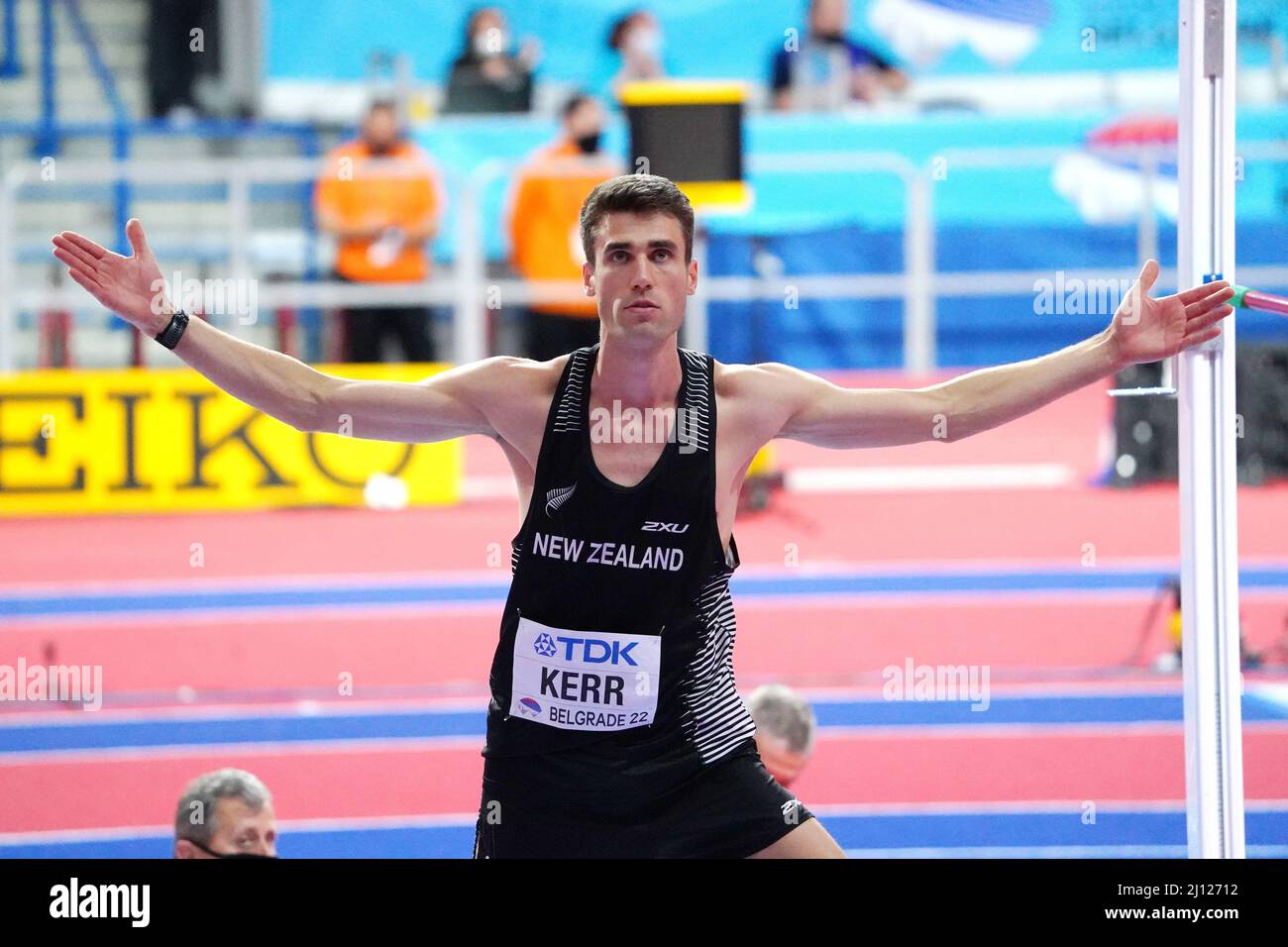 Hamish Kerr (NZL) in action in High Jump men during World Athletics