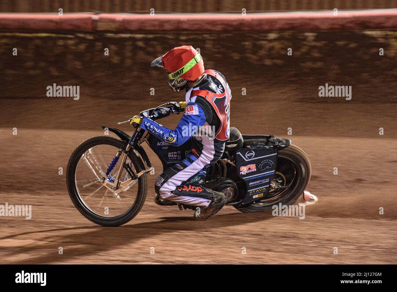 MANCHESTER, UK. MAR 21ST.Adam Ellis in action during the ATPI Peter Craven Memorial Trophy at the National Speedway Stadium, Manchester on Monday 21st March 2022. (Credit: Ian Charles | MI News) Credit: MI News & Sport /Alamy Live News Stock Photo