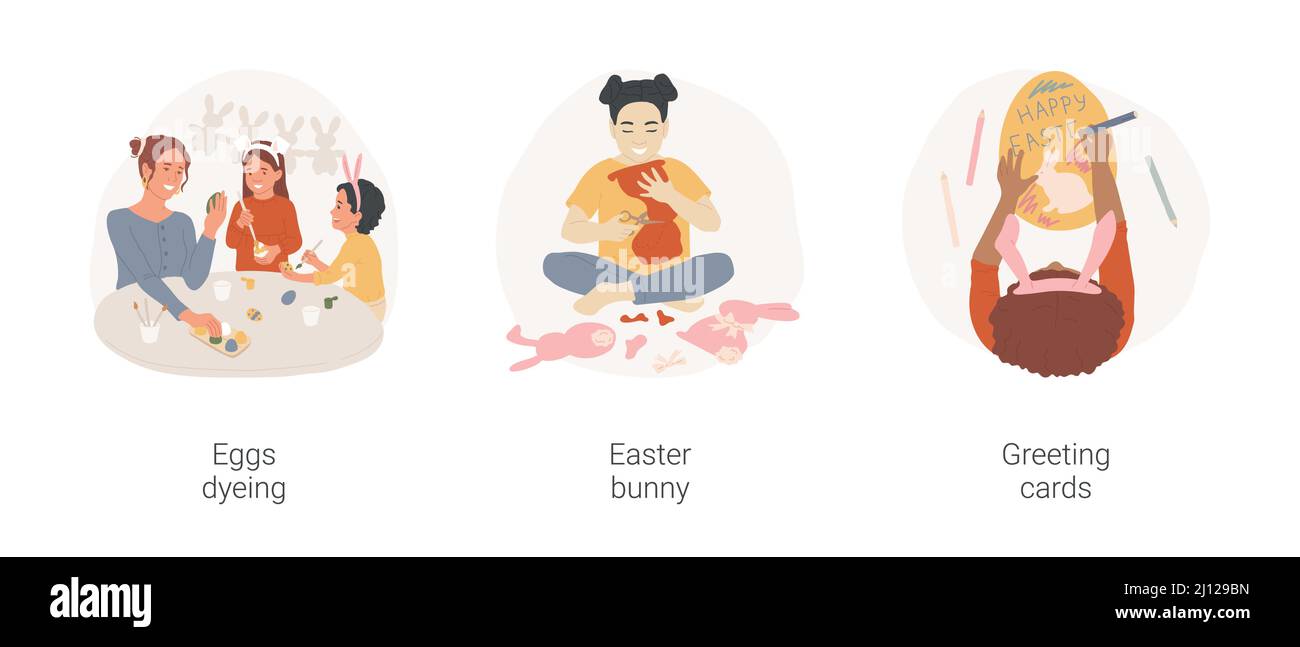Diverse family painting easter eggs hi res stock photography and images
