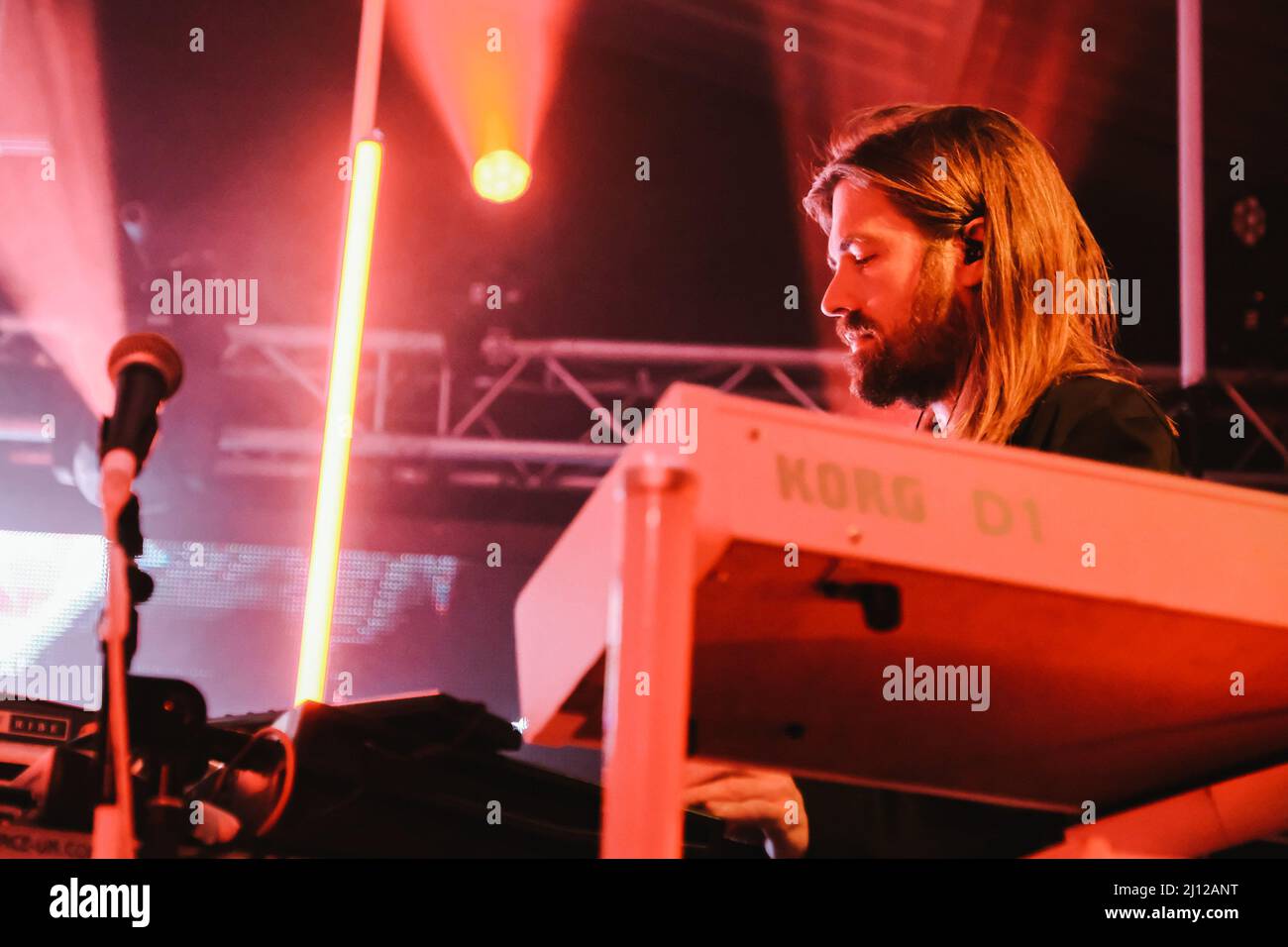 Southampton, UK. 21st Mar, 2022. Paul Frick, Berlin born musician composer and keyboard player, formerly of Brandt Brauer Frick, on stage with German electronic band Tangerine Dream founded in 1967, performing live at the Engine Rooms, Southampton. (Photo by Dawn Fletcher-Park/SOPA Images/Sipa USA) Credit: Sipa USA/Alamy Live News Stock Photo