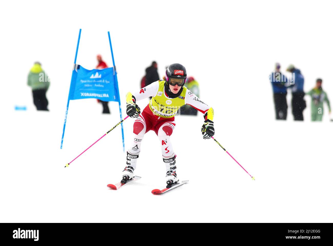 Soldeu, Andorra, Andorra. 19th Mar, 2022. Austrian alpine skier Sophia Waldauf competing on the WomenÃs Giant Slalom FIS European Cup Finals. (Credit Image: © Brisa Palomar/Pacific Press via ZUMA Press Wire) Stock Photo