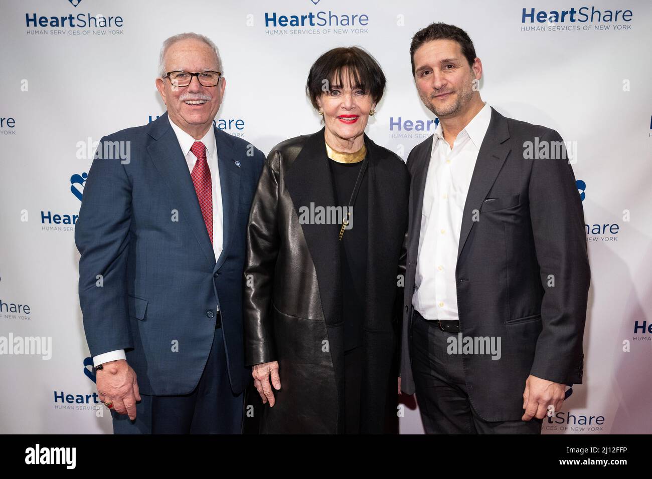 New York, USA. 21st Mar, 2022. (L-R) William R. Guarinello, Linda Dano and Jeff Marchetti attend The 2022 HeartShare Spring Gala at the Ziegfeld Ballroom in New York, New York, on Mar. 21, 2022. (Photo by Gabriele Holtermann/Sipa USA) Credit: Sipa USA/Alamy Live News Stock Photo