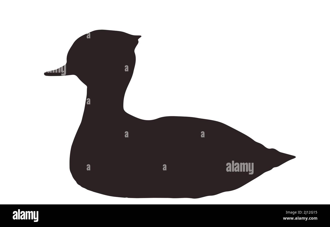 duck on water, brown silhouette Stock Vector