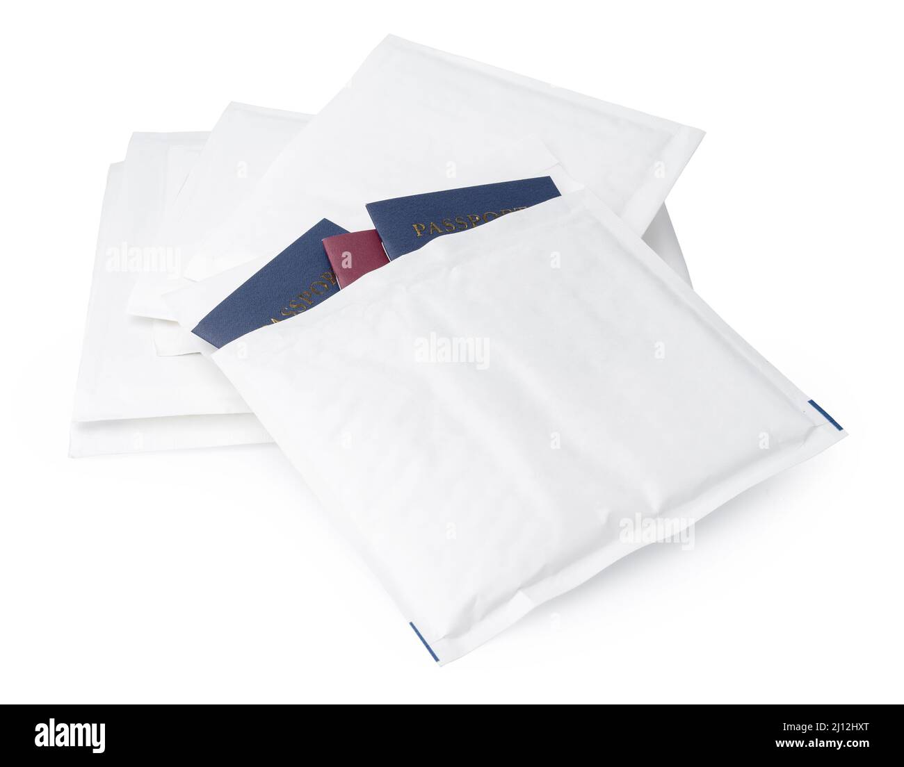 envelope with passport isolated on white Stock Photo Alamy