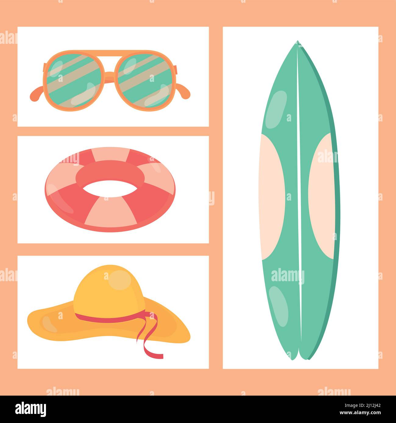 beach and summer icons Stock Vector Image & Art - Alamy