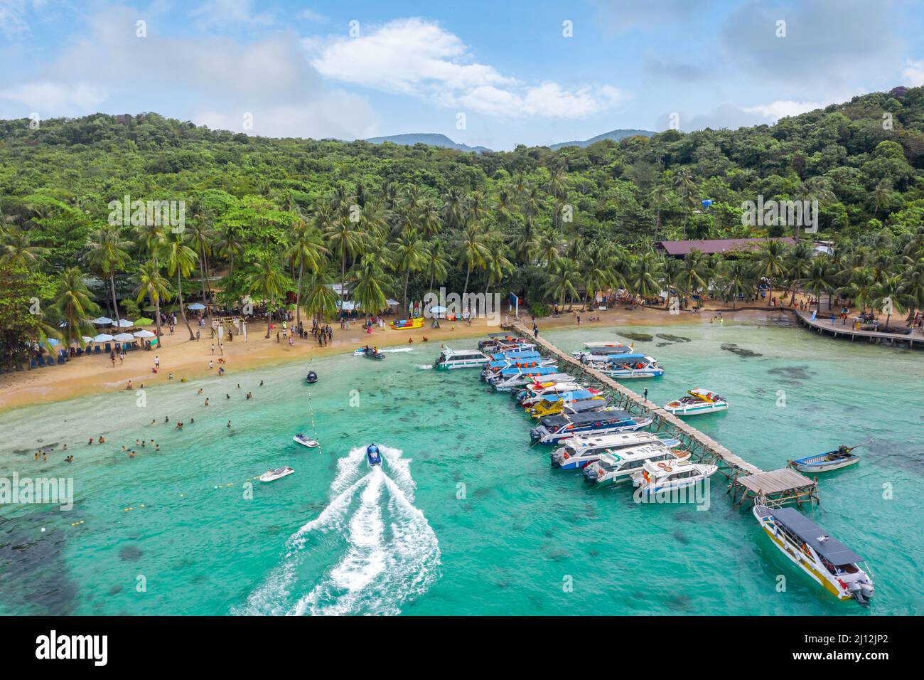 Panoramic beautiful beach Hon May Rut in Phu Quoc island, Vietnam Stock ...