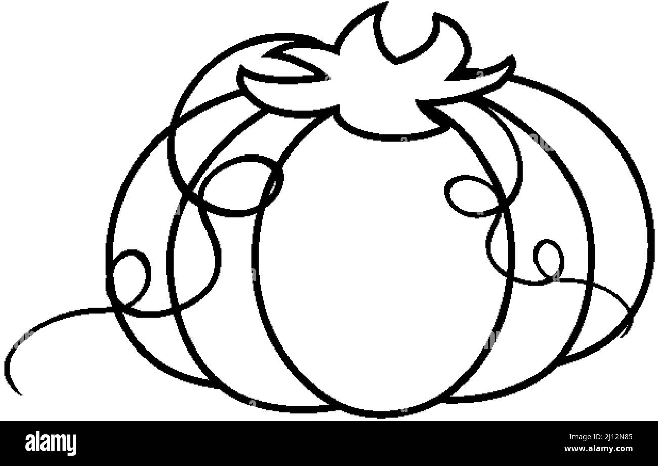 Pumkin doodle outline for colouring illustration Stock Vector Image ...