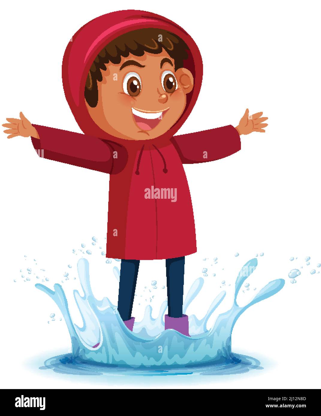 A little boy in a raincoat illustration Stock Vector Image & Art - Alamy