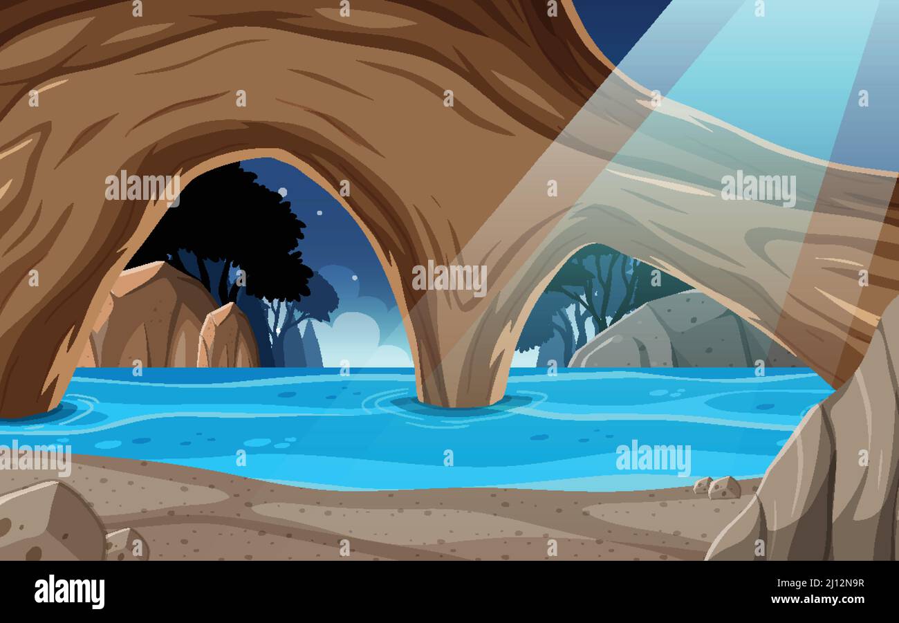 Inside cave landscape in cartoon style illustration Stock Vector Image &  Art - Alamy