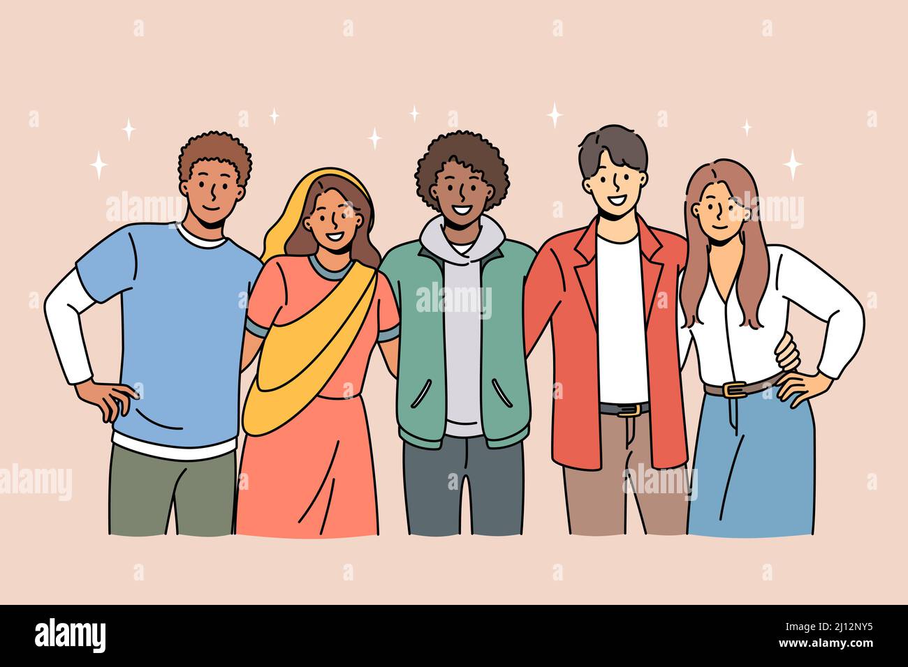 Multiracial best friends Stock Vector Images - Alamy