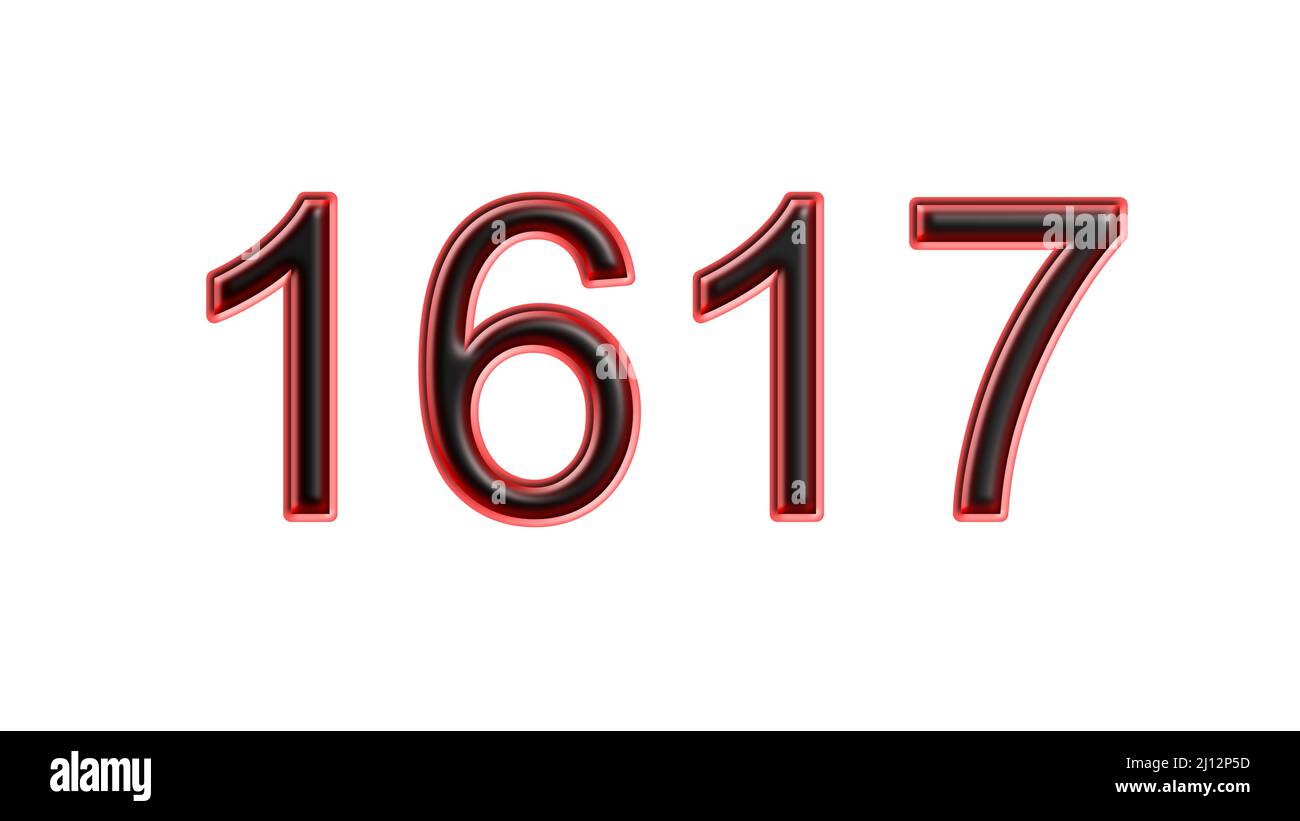 red 1617 number 3d effect white background Stock Photo - Alamy