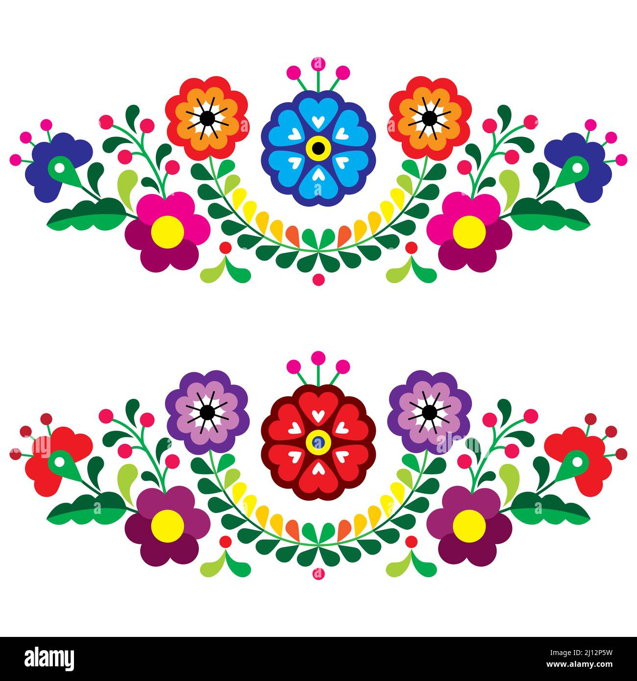 Boho Folk Floral Patterns By Flora Wild Designs