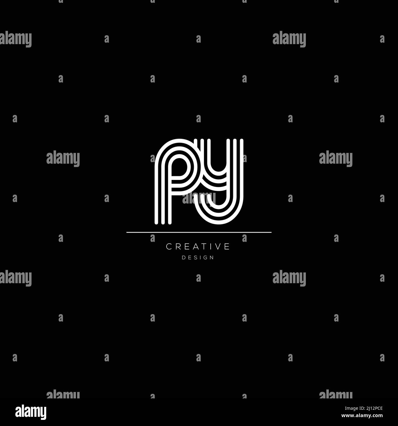 Abstract premium linear letter PY logo icon design modern minimal style ...
