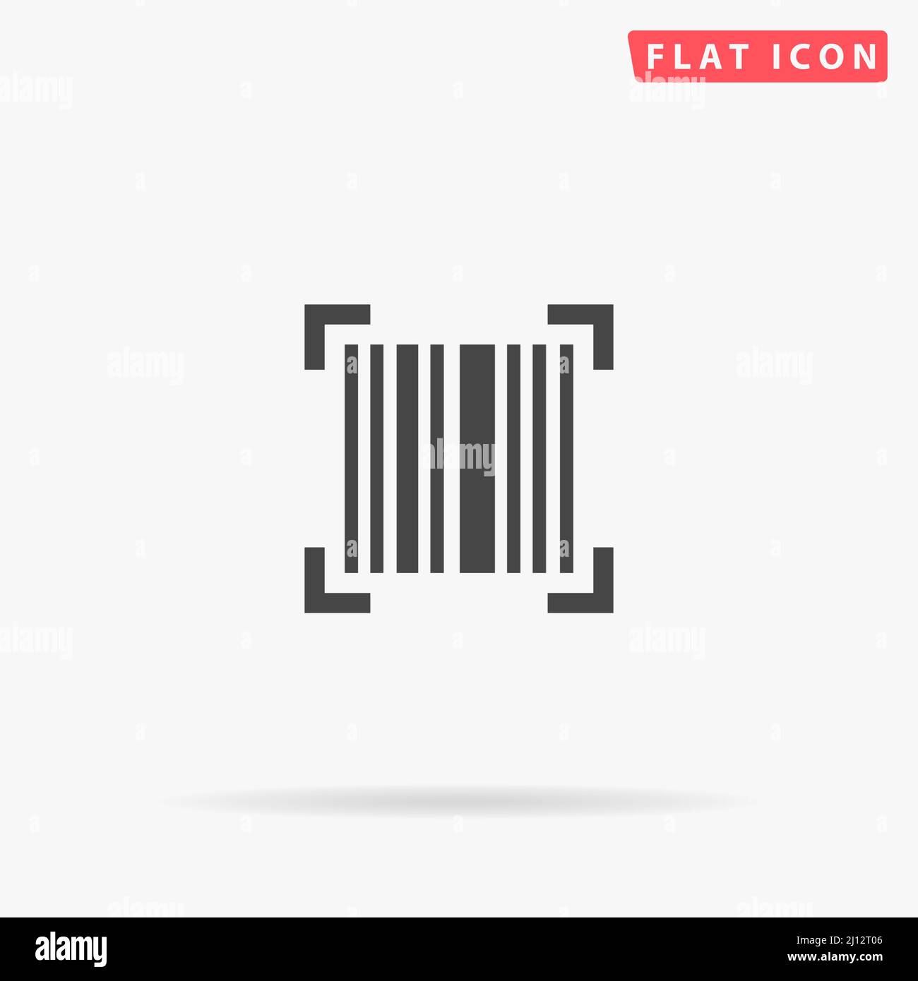 Barcode reader flat vector icon. Hand drawn style design illustrations. Stock Vector
