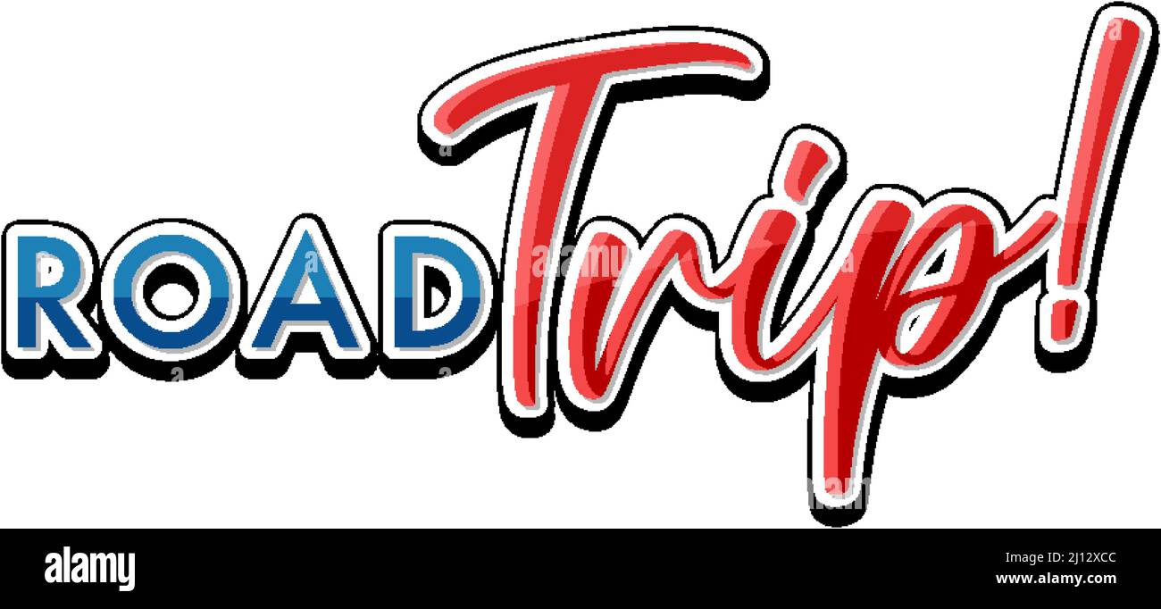 Road trip text icon on white background illustration Stock Vector Image ...