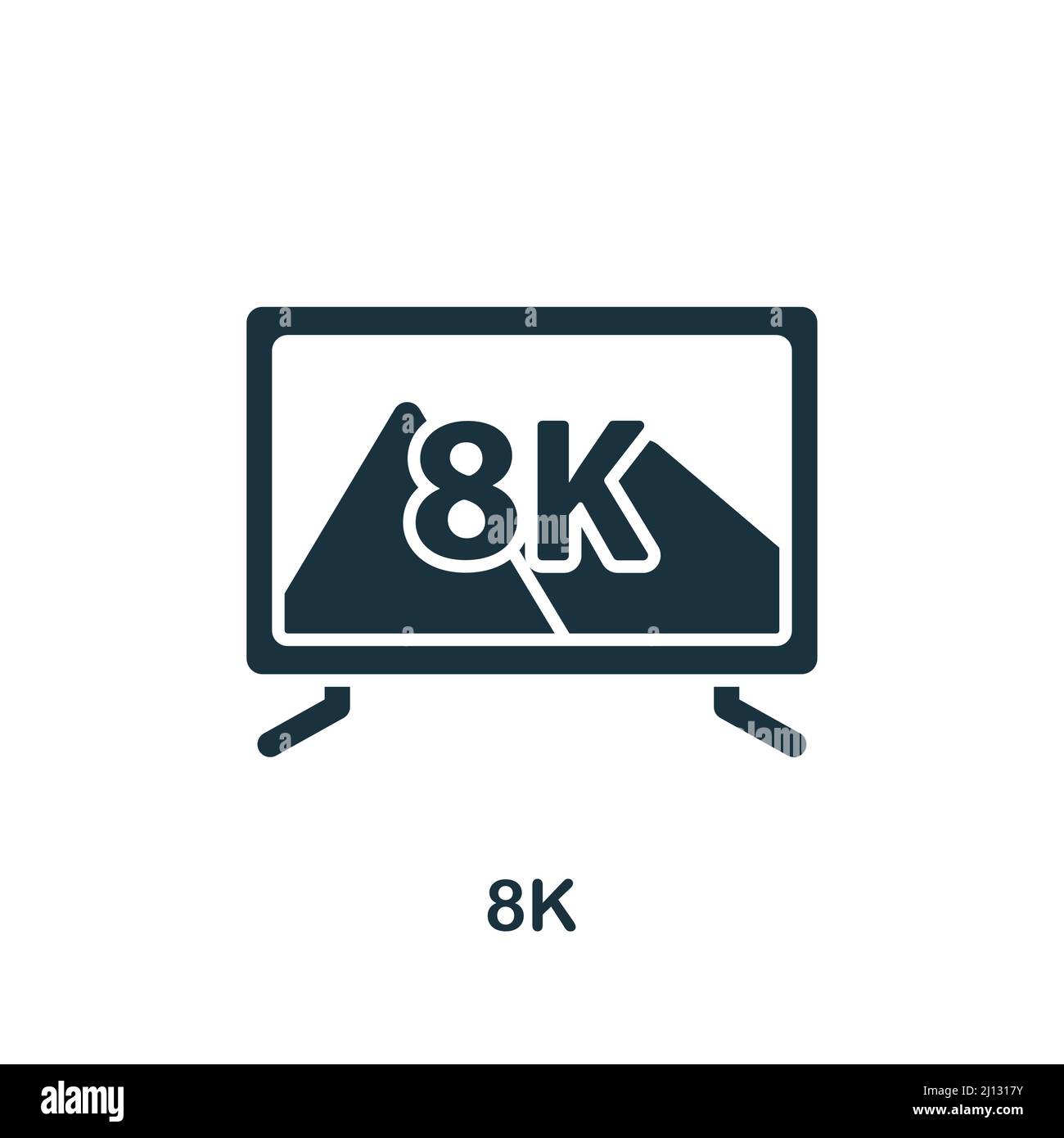 8K icon. Monochrome simple icon for templates, web design and infographics Stock Vector