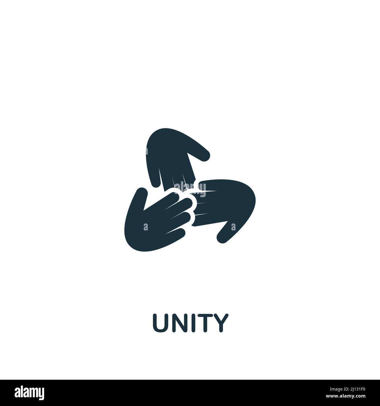 Unity icon. Monochrome simple icon for templates, web design and ...