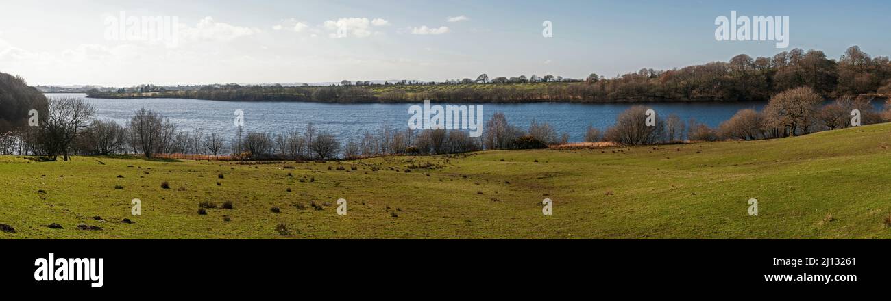 Around the UK -  A Panoramic image of Anglezarke Reservoir Stock Photo