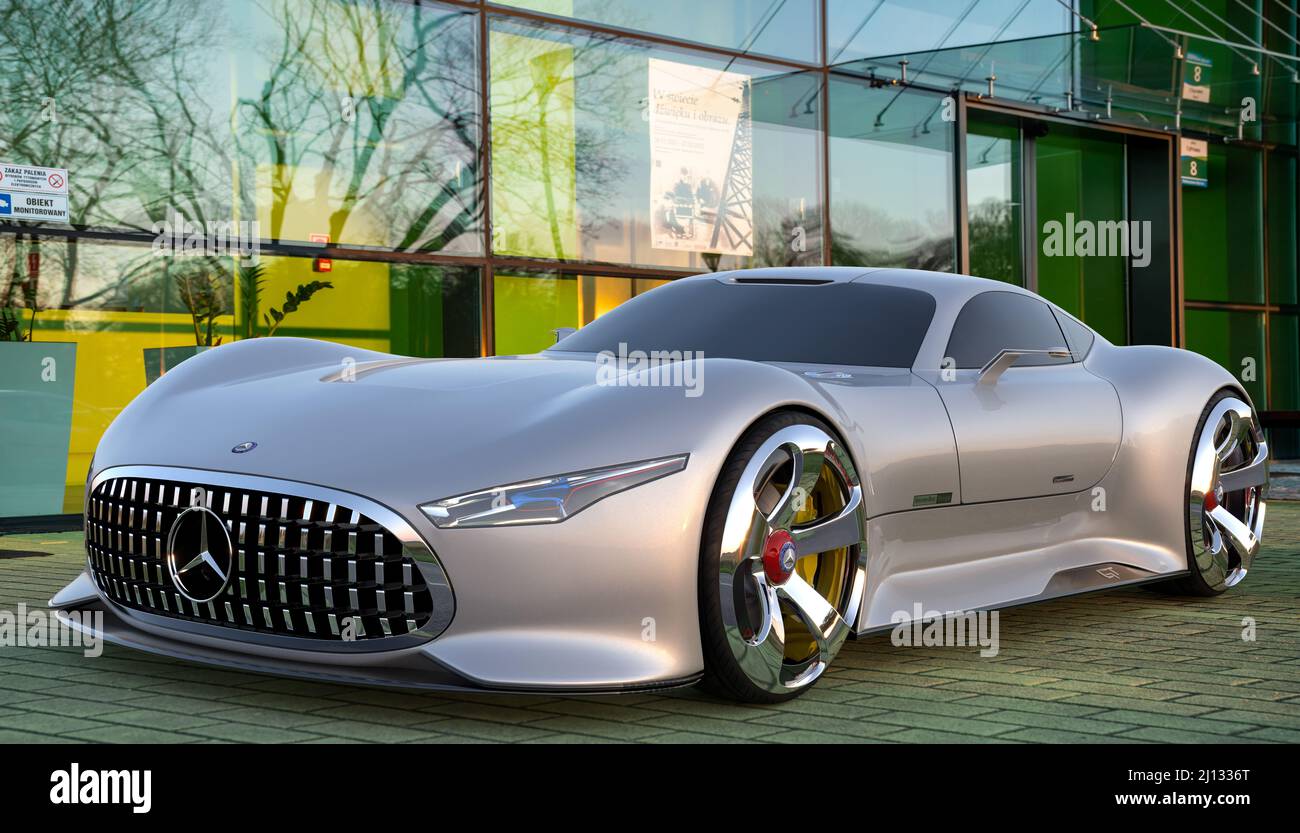Mercedes-Benz AMG Vision Gran Turismo in front of a modern building Stock  Photo - Alamy
