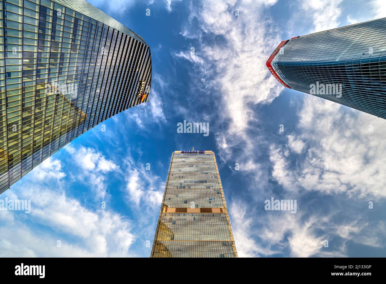 Skyscrapers at Citylife business district, Milan, Lombardy, Italy Stock Photo