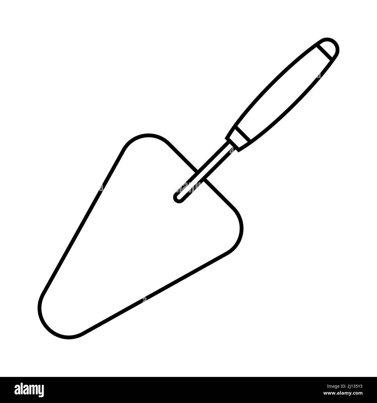 Icon trowel for laying bricks on cement mortar, trowel for construction Stock Vector