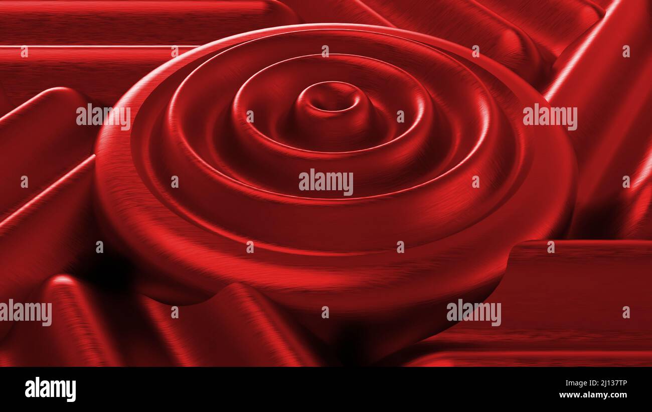 Illustration of red textured drops in background in pattern 3d render ...