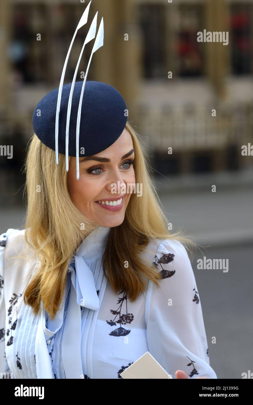 Katherine Jenkins OBE, singer, arriving at the Memorial Service for Dame Vera Lynn at Westminster Abbey, 21st March 2022, at which she sang. Stock Photo