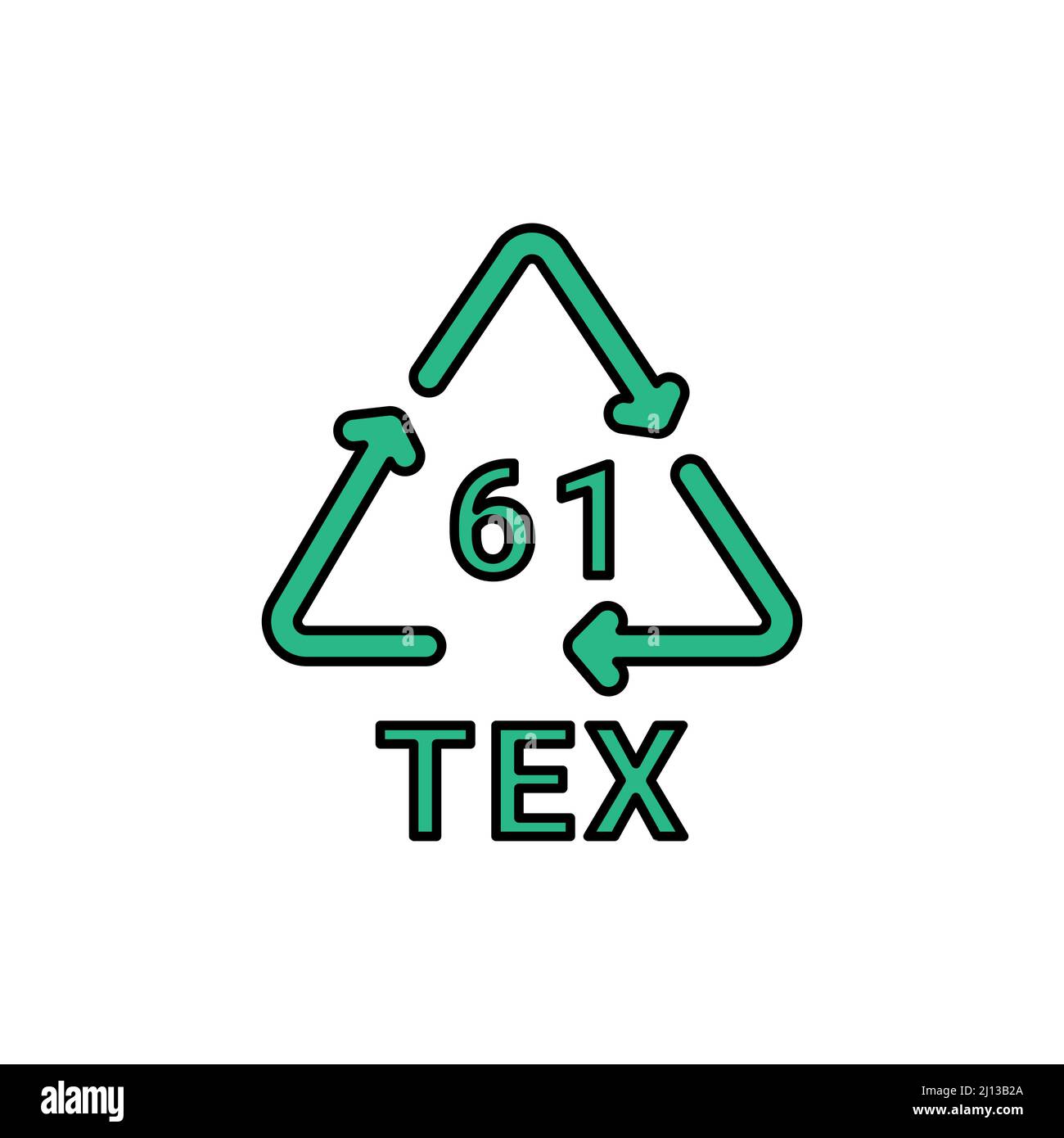 Organic recycling TEX 61 line icon. Consumption code. Editable stroke ...