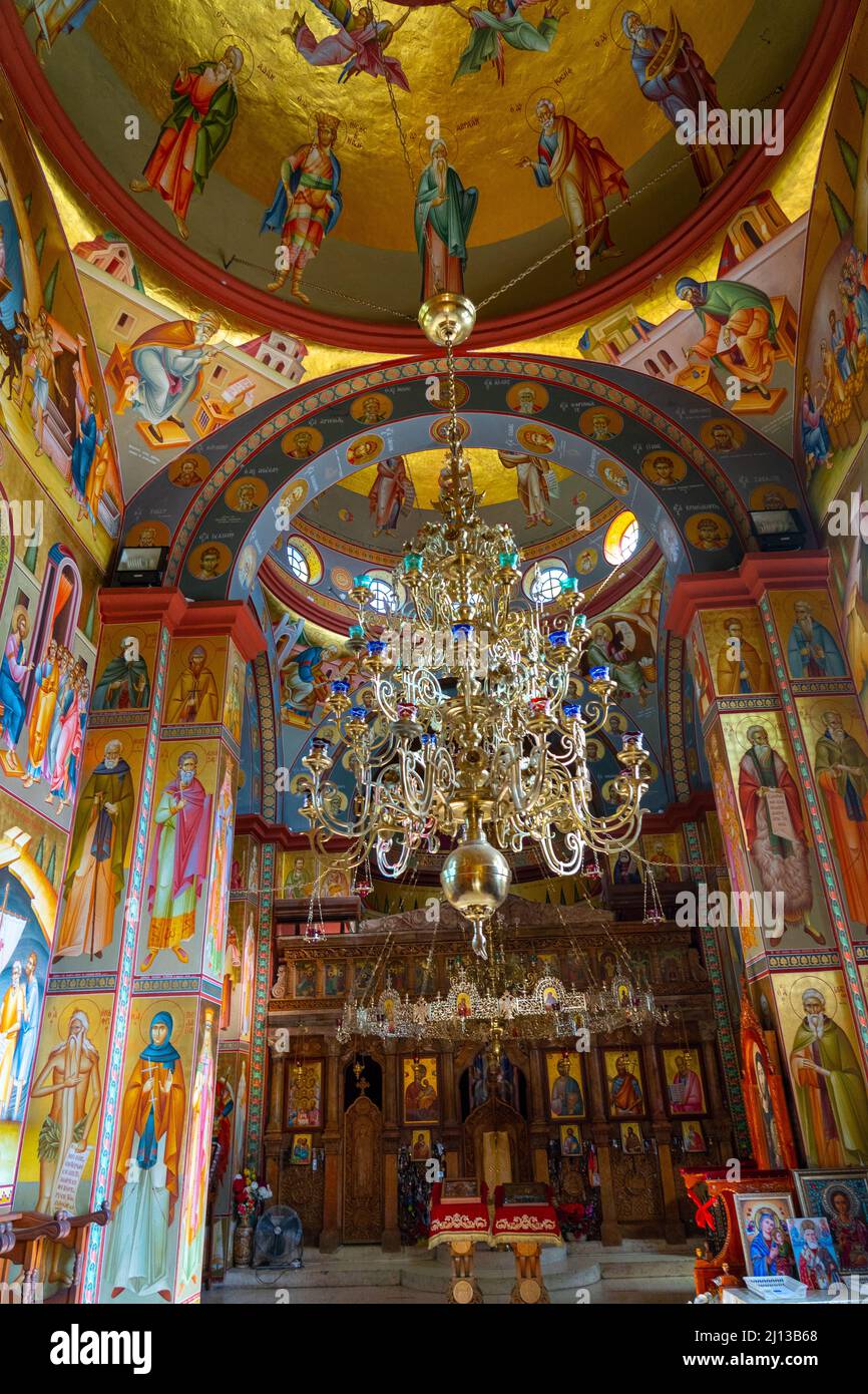The Greek Orthodox Church of the Holy Apostles, in common use simply Church of the Apostles is the church at the centre of the Greek Orthodox Monaster Stock Photo