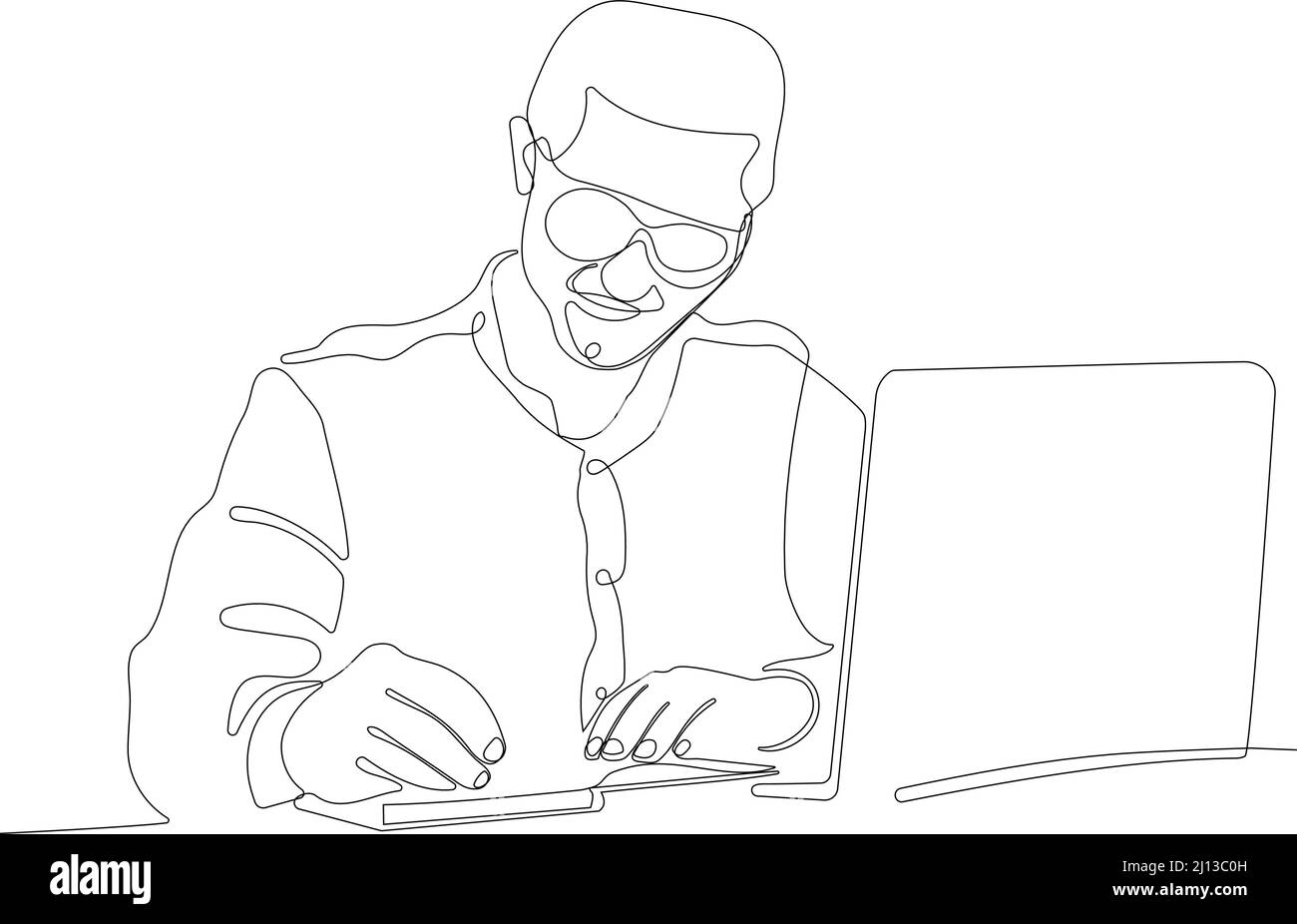 One continuous line is the concept Stock Vector Image & Art - Alamy