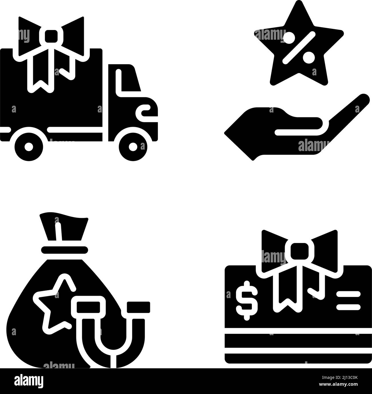 Ecommerce marketing black glyph icons set on white space Stock Vector ...