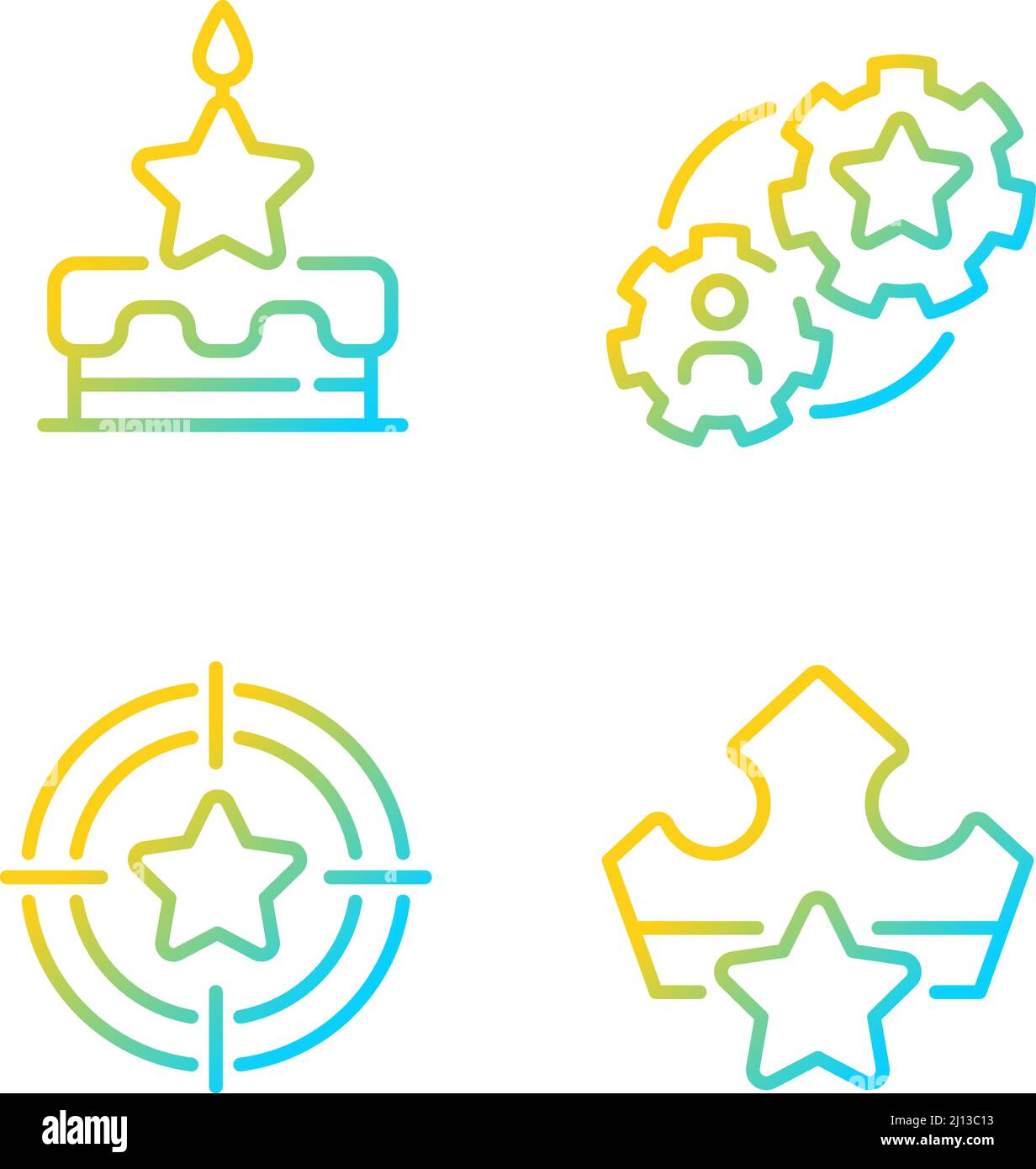 Rewarding loyal customers gradient linear vector icons set Stock Vector ...