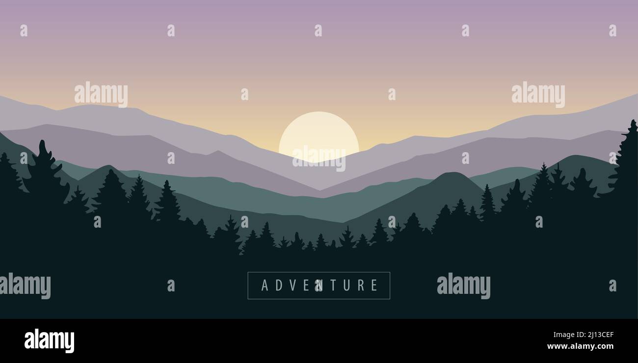 outdoor landscape background with mountain and forest Stock Vector ...