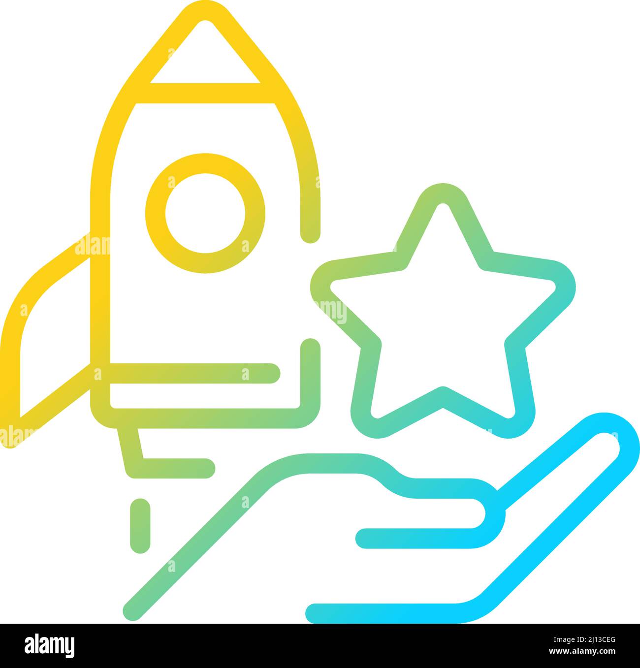 Launch bonus gradient linear vector icon Stock Vector