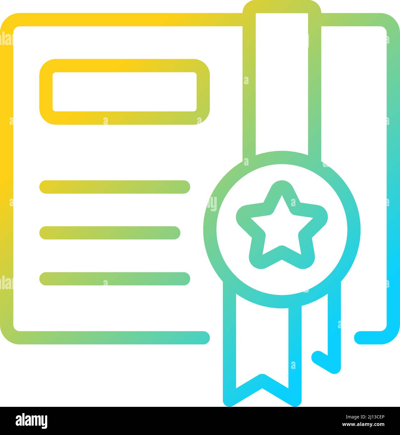 Gift certificate gradient linear vector icon Stock Vector
