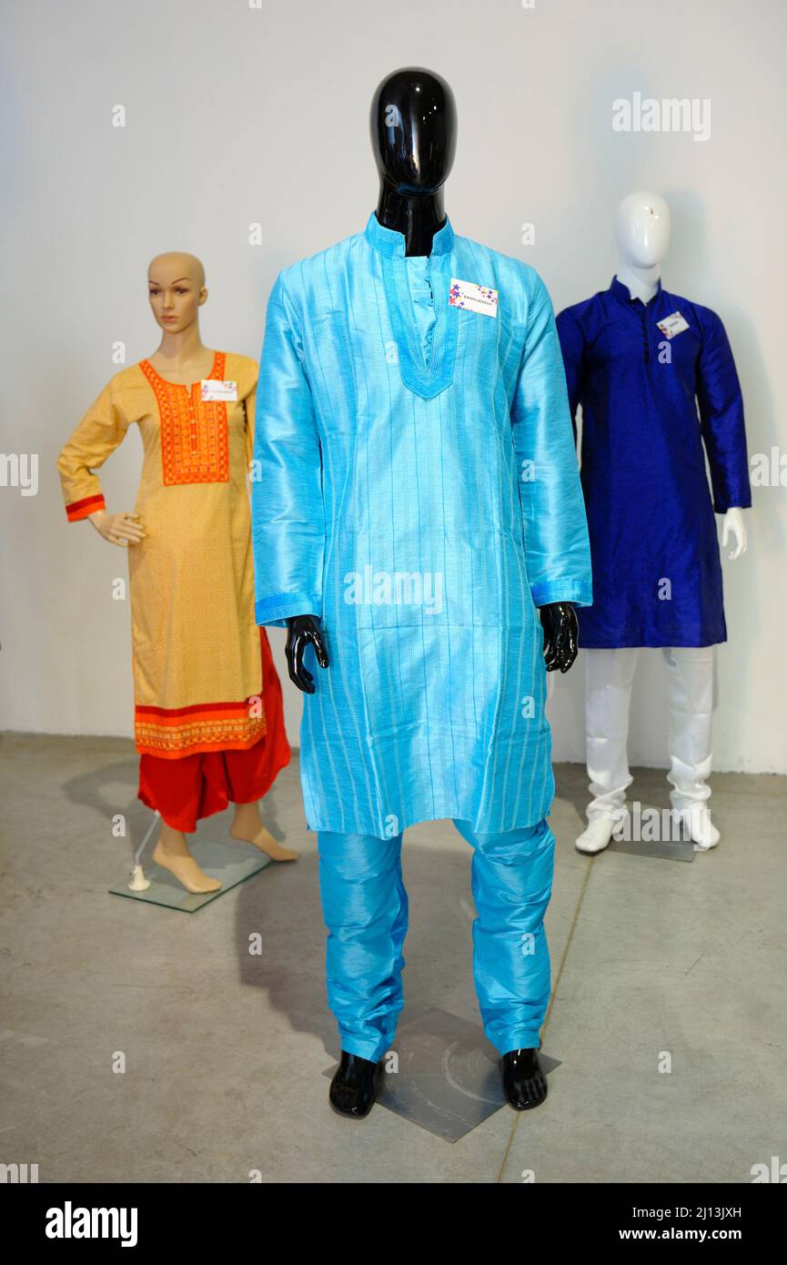 Traditional Bangladeshi men costume put on a dummy. Outlook world