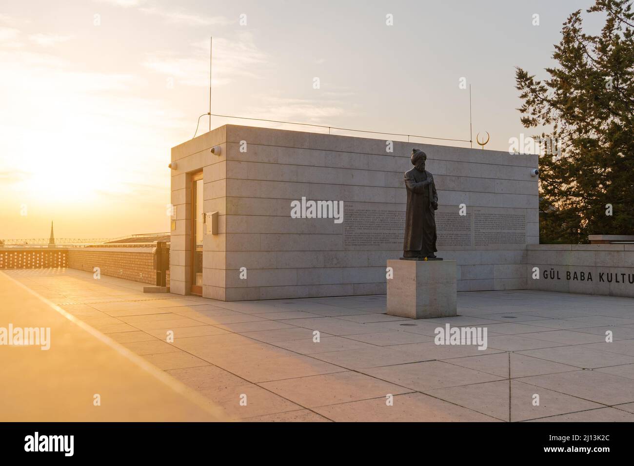 Tomb of Gul baba in budapest. Turkish memorial monument. Stock Photo