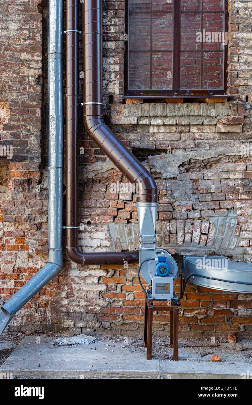 air compressor connected to the ventilation system. High quality photo