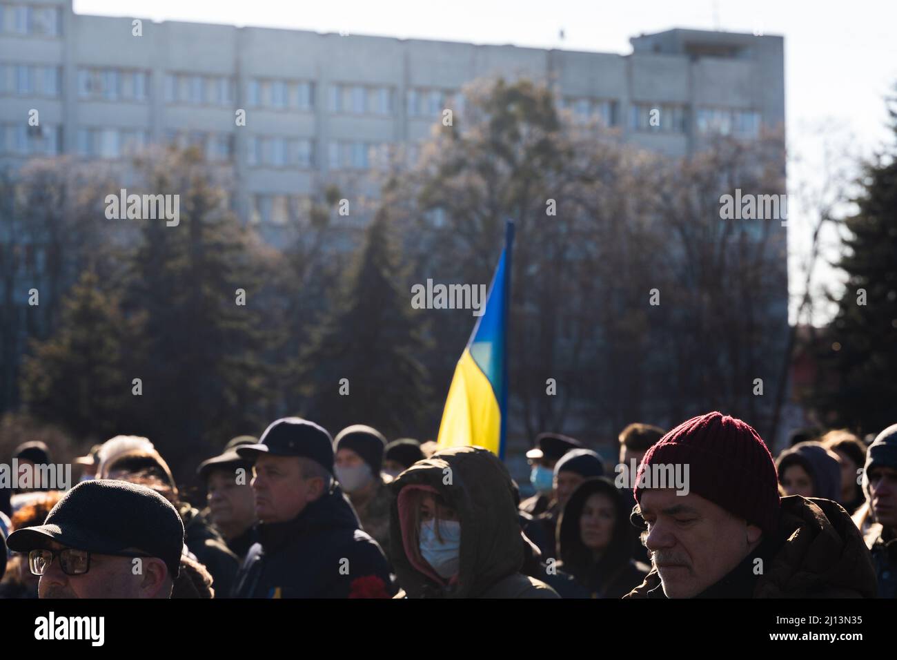 Poltava, Ukraine - 20 Feb 2022 Nebesna Sotnia Monument and requiem ...