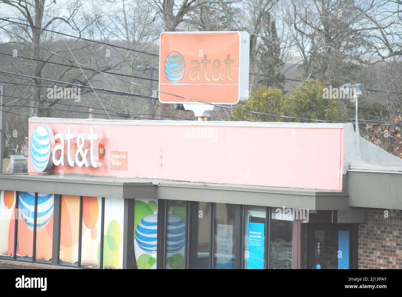 at&t, Store Exterior with Trademark Logo - at&t is a mobile ...