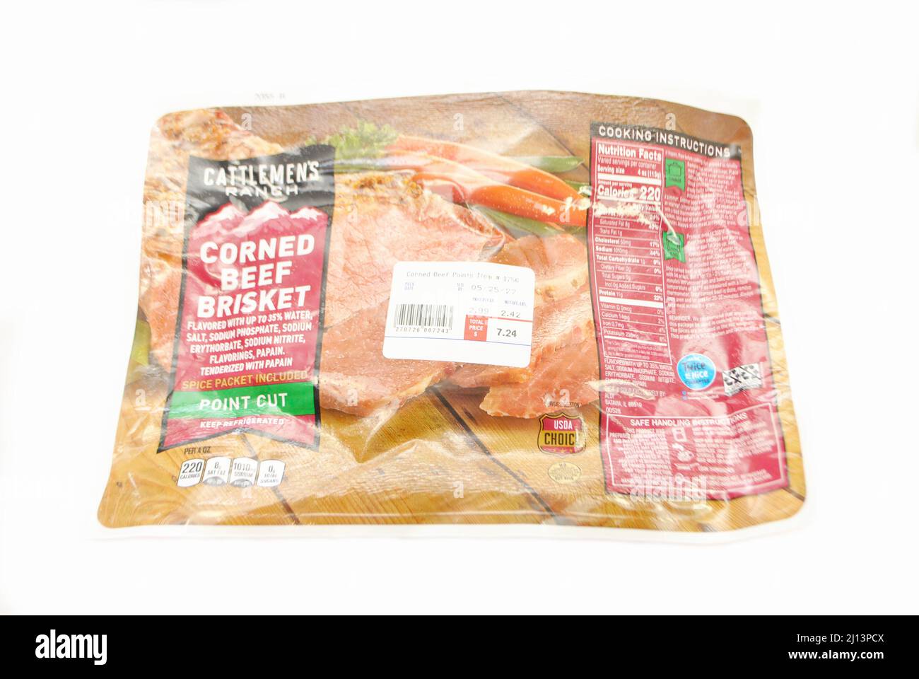 Cattlemen ranch brand raw corned beef brisket in the package hires stock photography and images
