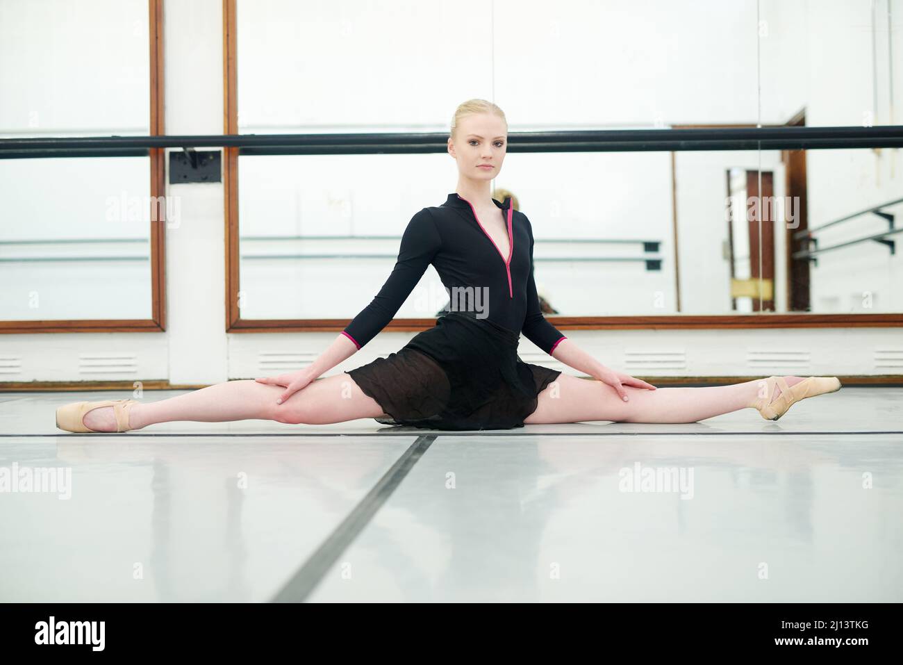 My heart beats to the rhythm of ballet. Portrait of a young woman practising ballet. Stock Photo