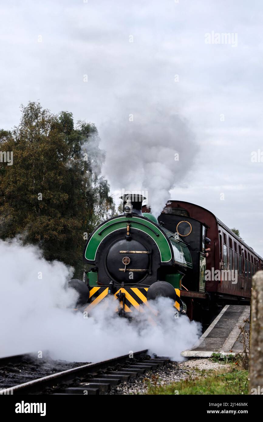 Steam Train at Rowsley Peak District Derbyshire UK Stock Photo